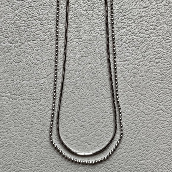 Silver short chain necklaces set - Picture 2 of 4